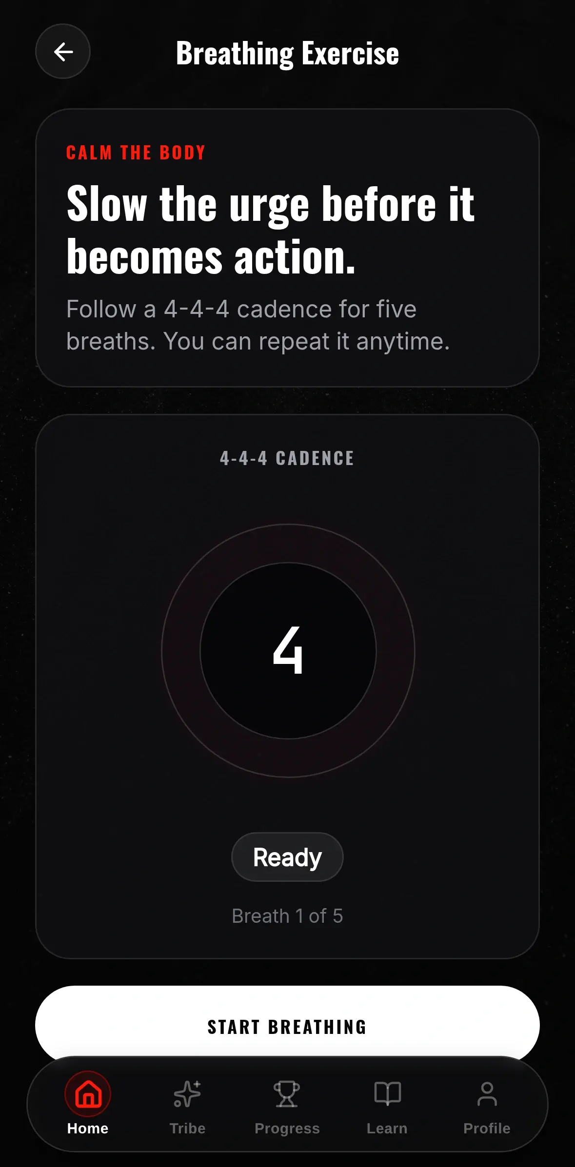 SEVER breathing exercise with 4-4-4 cadence