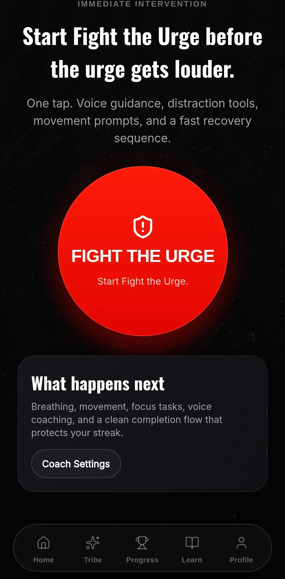 SEVER Fight the Urge screen
